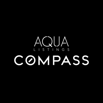 aqua listings and compass logo
